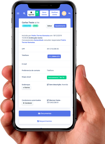 Sistema KAIZENDESK CRM no celular